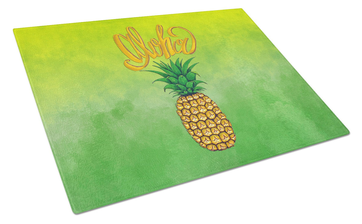 Aloha Pineapple Welcome Glass Cutting Board Large BB7451LCB by Caroline&#39;s Treasures