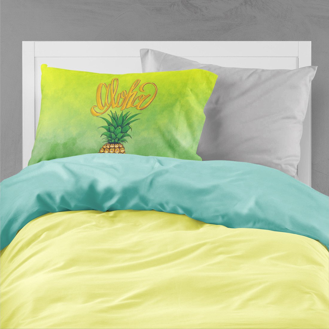 Aloha Pineapple Welcome Fabric Standard Pillowcase BB7451PILLOWCASE by Caroline's Treasures