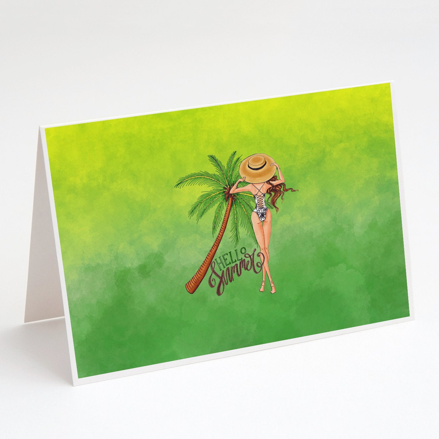 Buy this Hello Summer Lady in Swimsuit Greeting Cards and Envelopes Pack of 8
