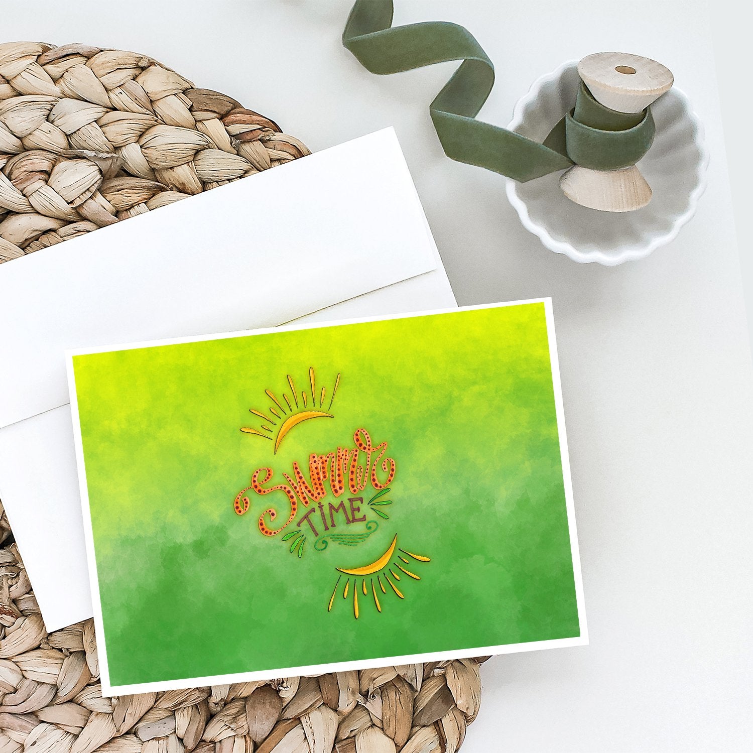 Summer Time Greeting Cards and Envelopes Pack of 8 - the-store.com