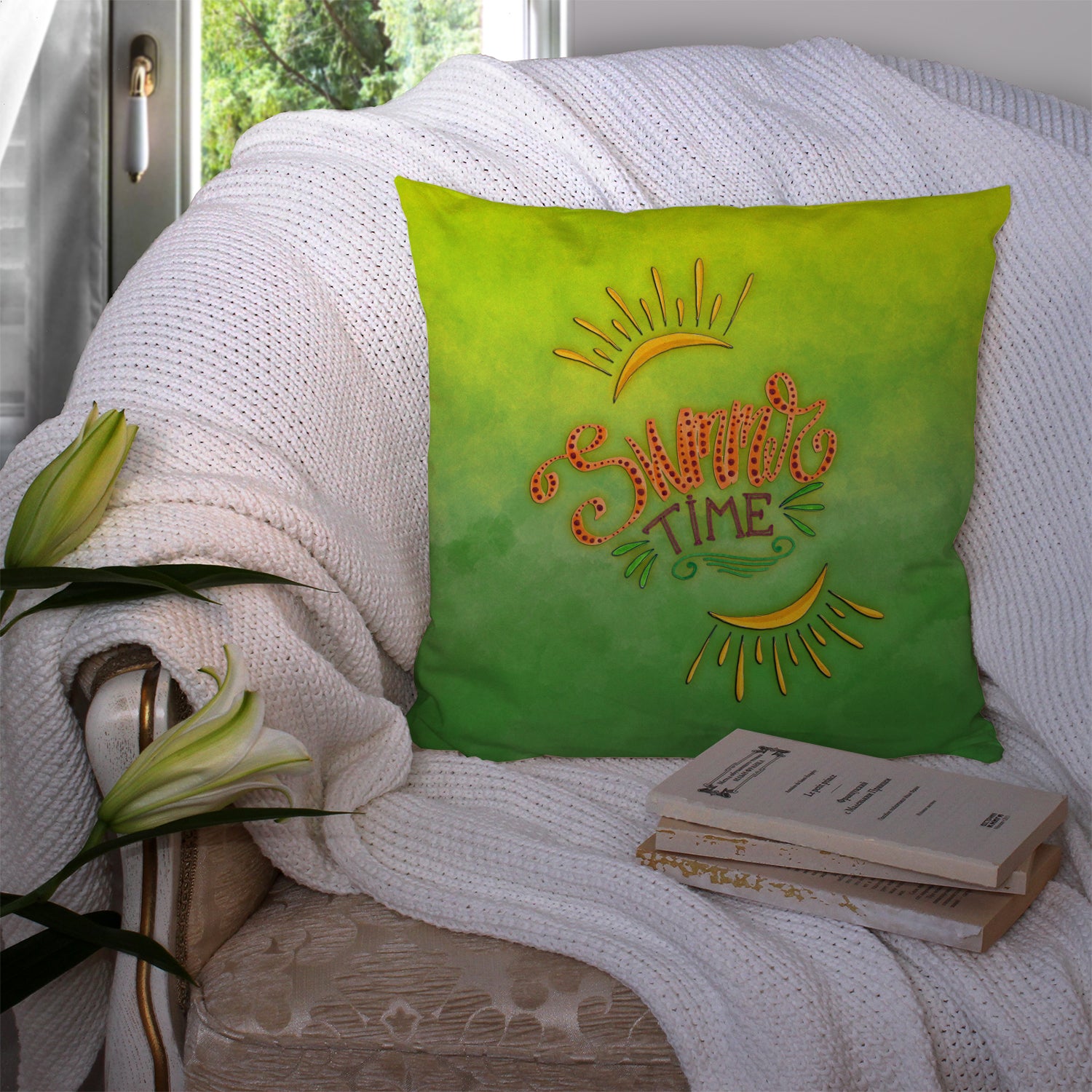 Summer Time Fabric Decorative Pillow BB7453PW1414 - the-store.com
