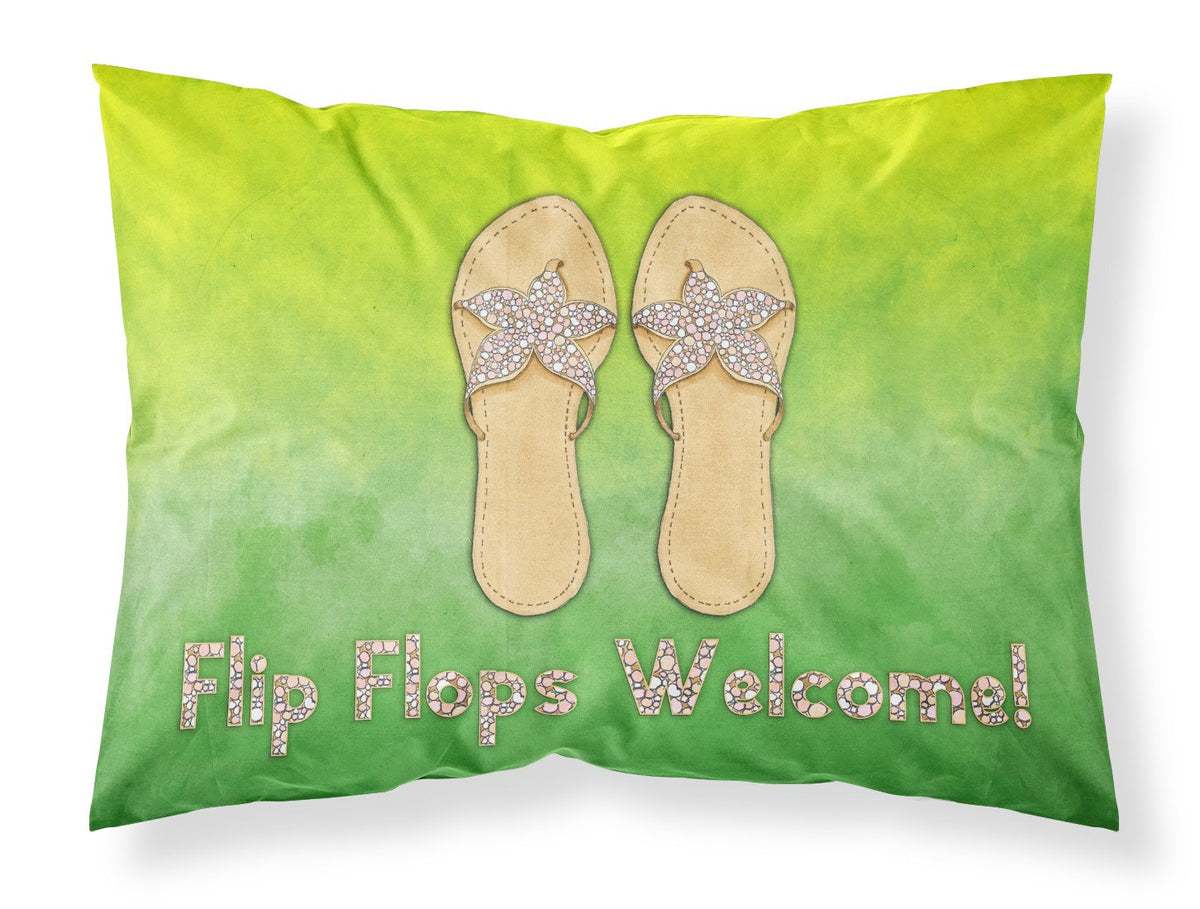 Flip Flops Welcome Fabric Standard Pillowcase BB7454PILLOWCASE by Caroline&#39;s Treasures