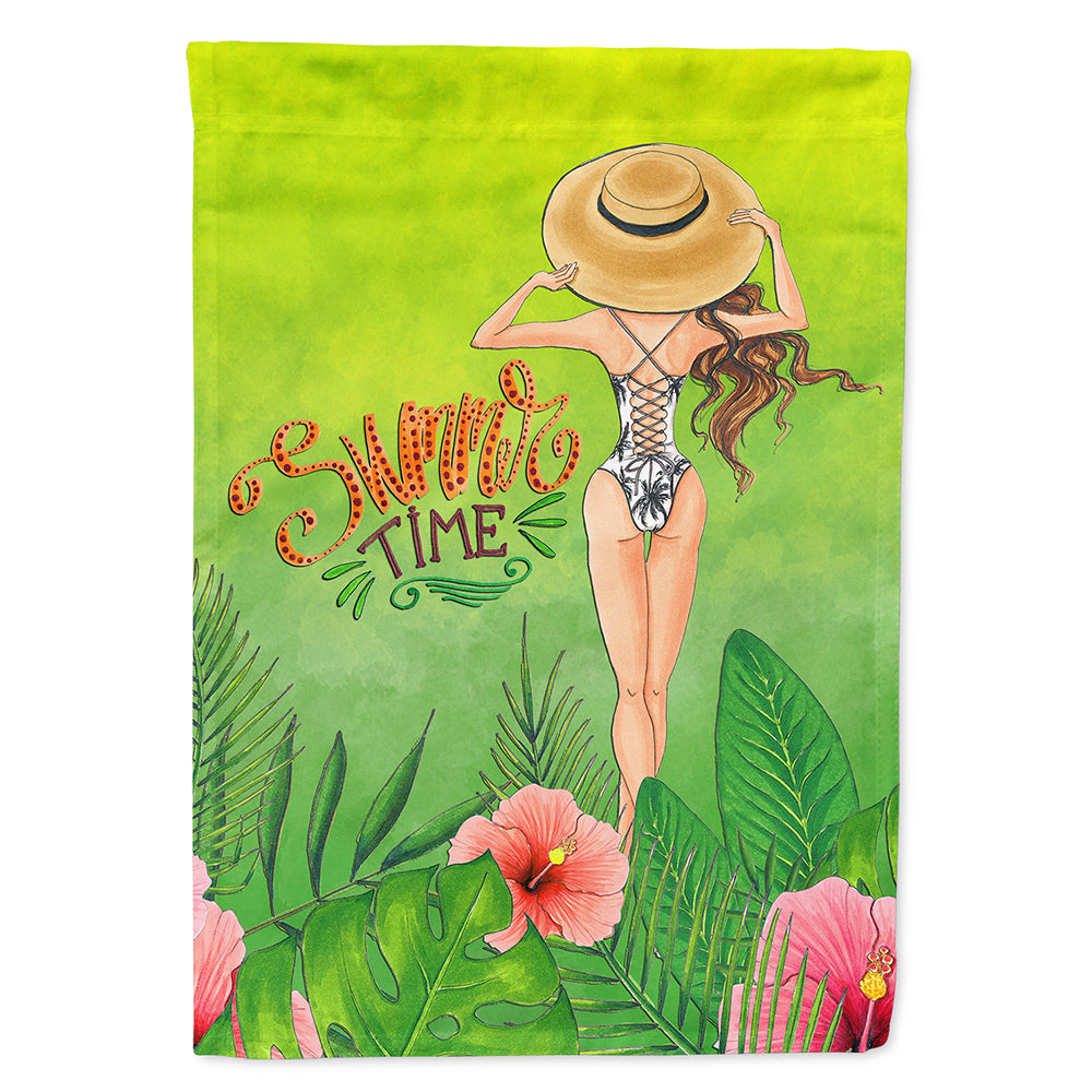 Summer Time Lady in Swimsuit Flag Canvas House Size BB7455CHF
