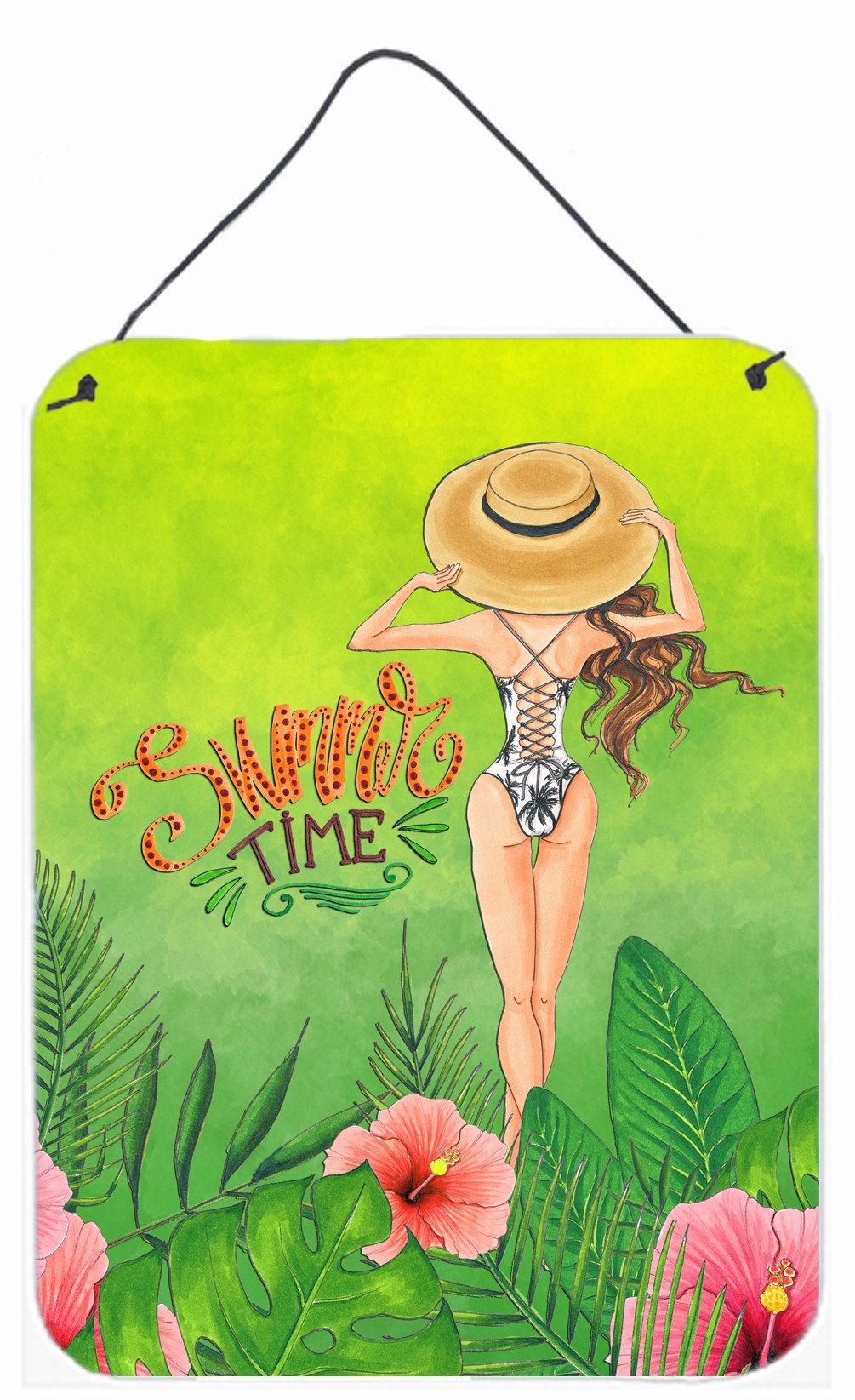 Summer Time Lady in Swimsuit Wall or Door Hanging Prints BB7455DS1216 by Caroline&#39;s Treasures