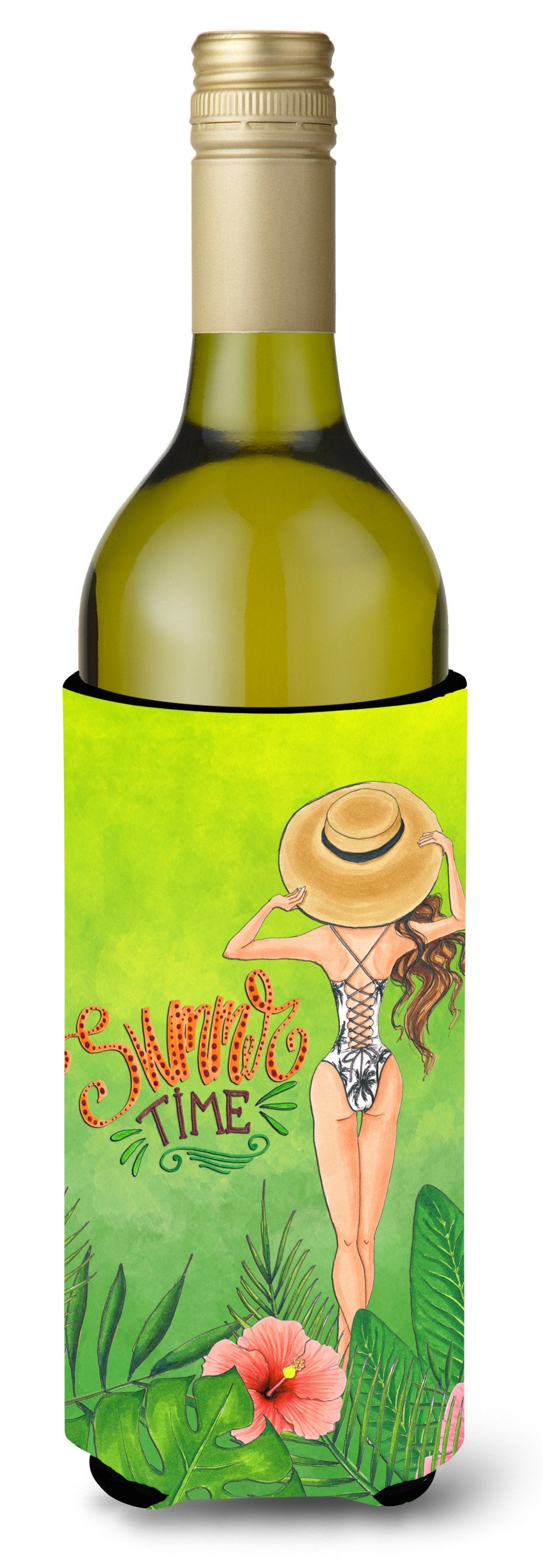 Summer Time Lady in Swimsuit Wine Bottle Beverge Insulator Hugger BB7455LITERK by Caroline&#39;s Treasures