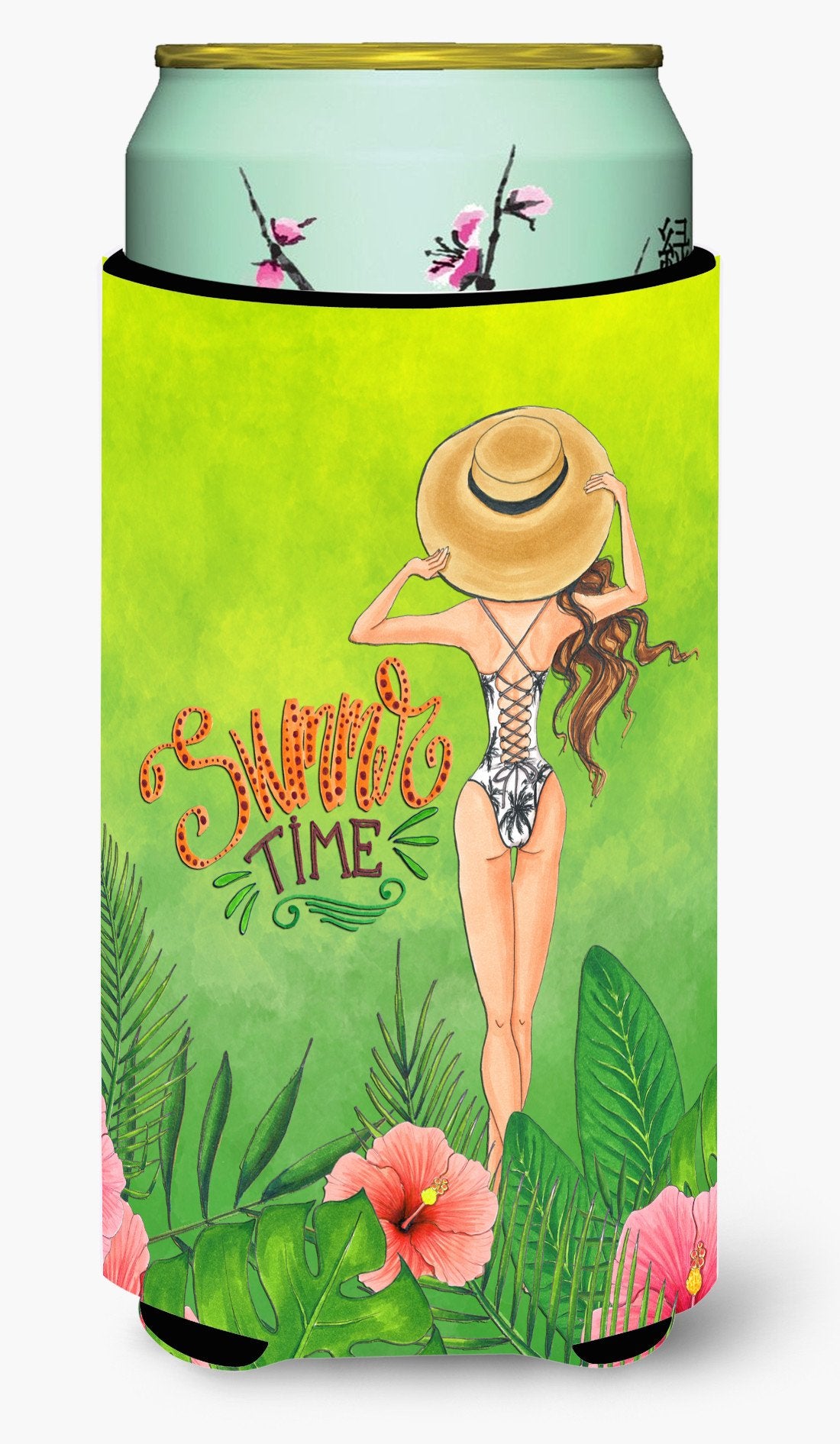 Summer Time Lady in Swimsuit Tall Boy Beverage Insulator Hugger BB7455TBC by Caroline&#39;s Treasures