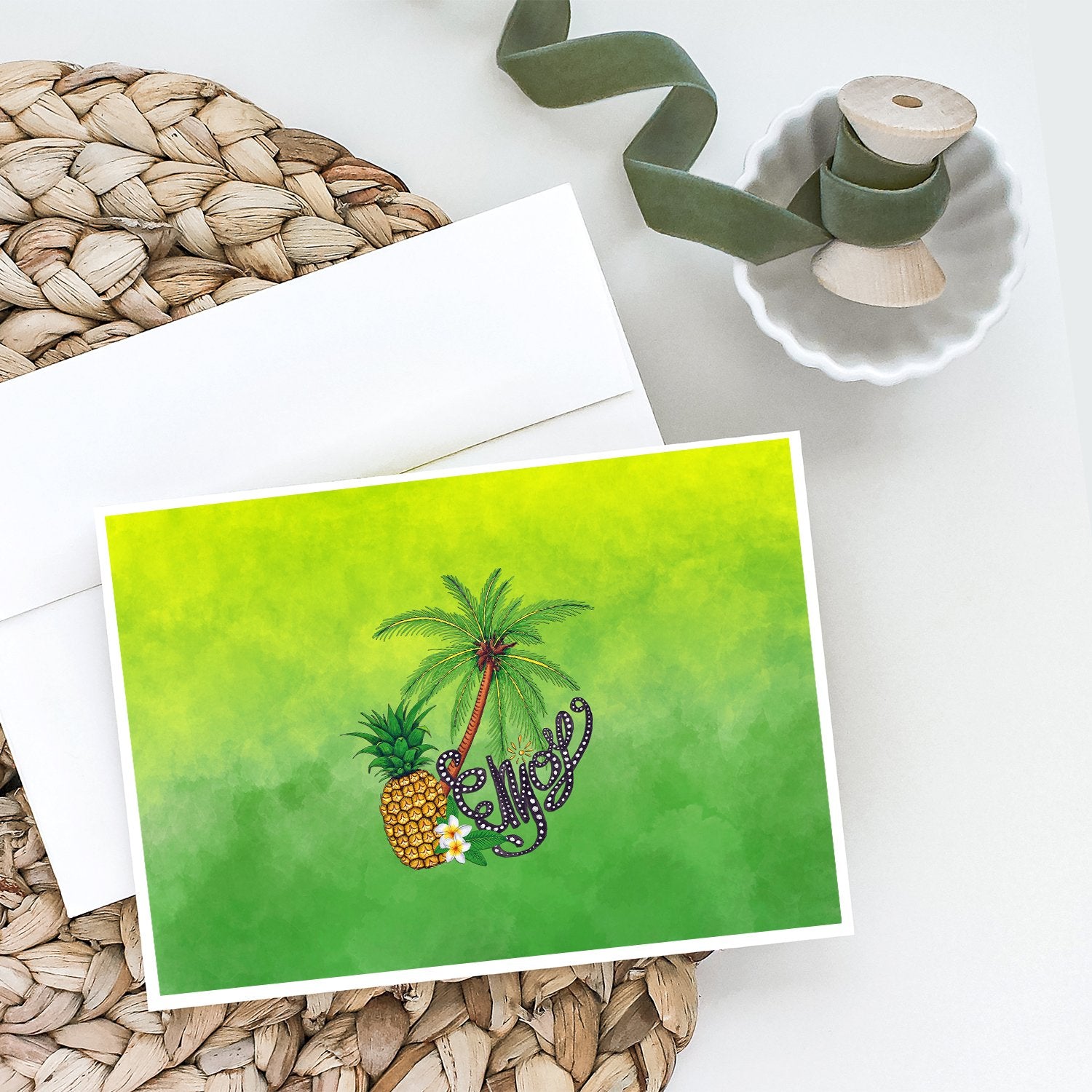 Summer Enjoy Greeting Cards and Envelopes Pack of 8 - the-store.com