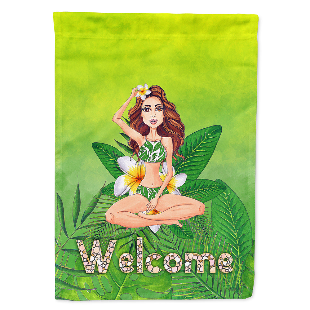 Welcome Lady in Bikini Summer Flag Canvas House Size BB7457CHF