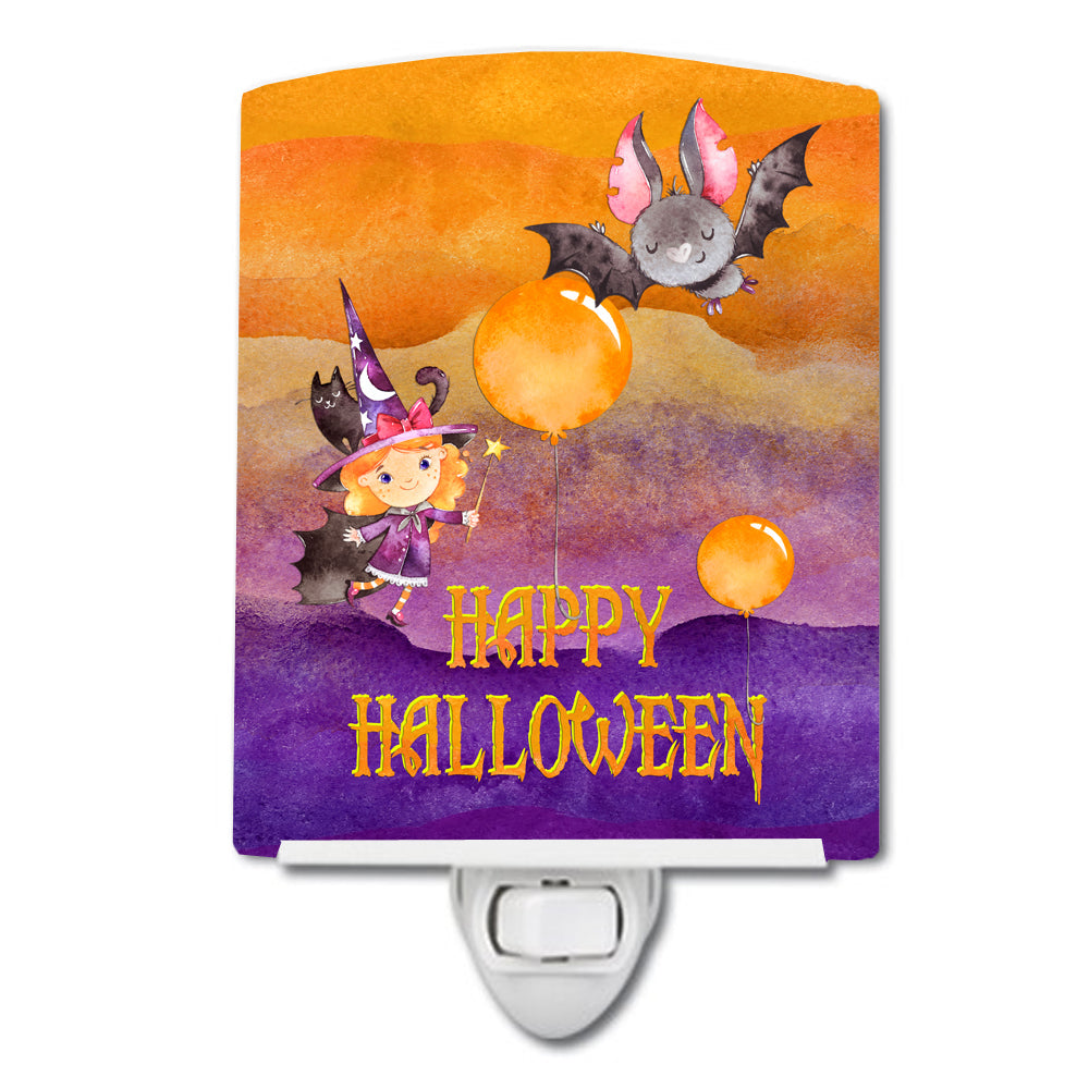 Halloween Little Witch and Bat Ceramic Night Light BB7458CNL - the-store.com