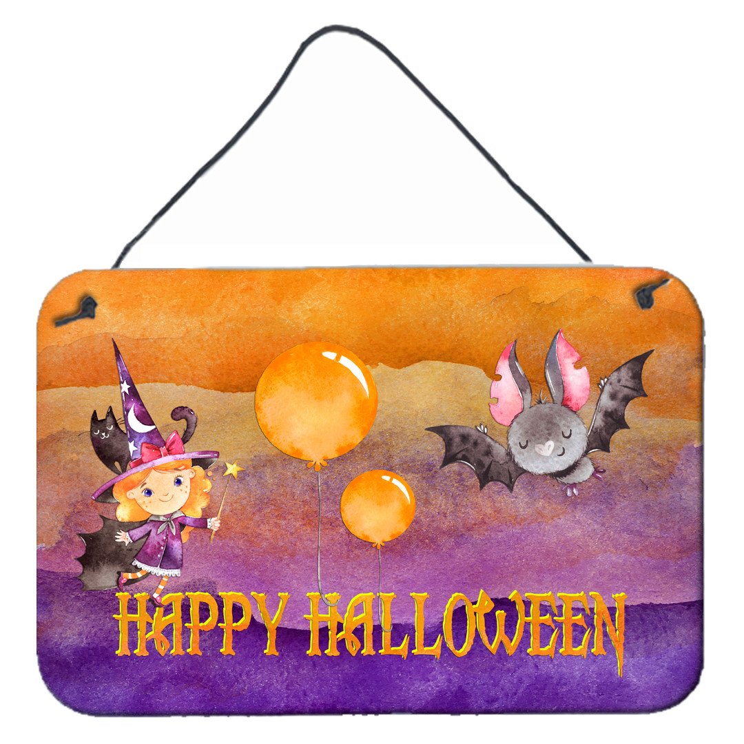 Halloween Little Witch and Bat Wall or Door Hanging Prints BB7458DS812 by Caroline's Treasures