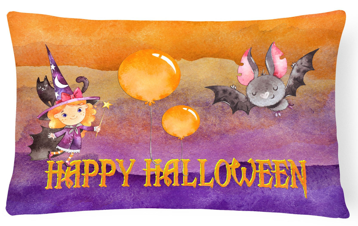 Halloween Little Witch and Bat Canvas Fabric Decorative Pillow BB7458PW1216 by Caroline&#39;s Treasures
