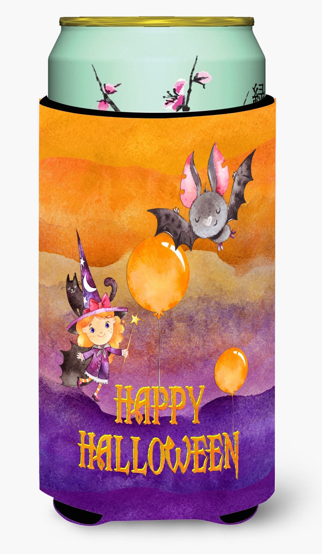 Halloween Little Witch and Bat Tall Boy Beverage Insulator Hugger BB7458TBC by Caroline's Treasures