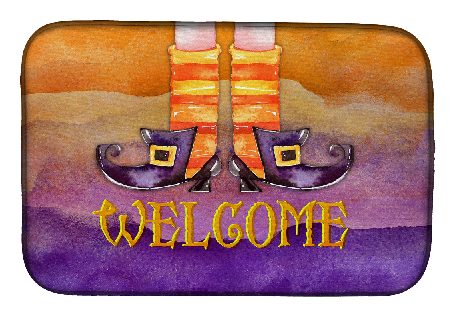 Halloween Welcome Witches Feet Dish Drying Mat BB7459DDM