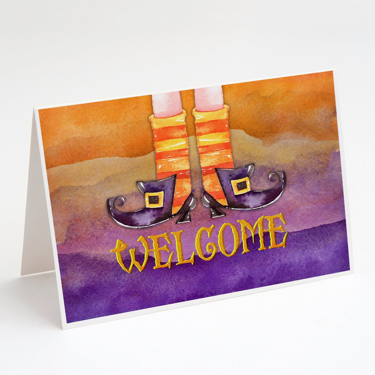 Buy this Halloween Welcome Witches Feet Greeting Cards and Envelopes Pack of 8