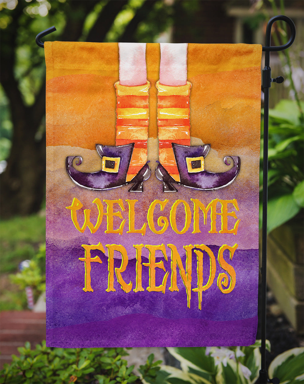 Halloween Welcome Witches Feet Flag Garden Size  the-store.com.