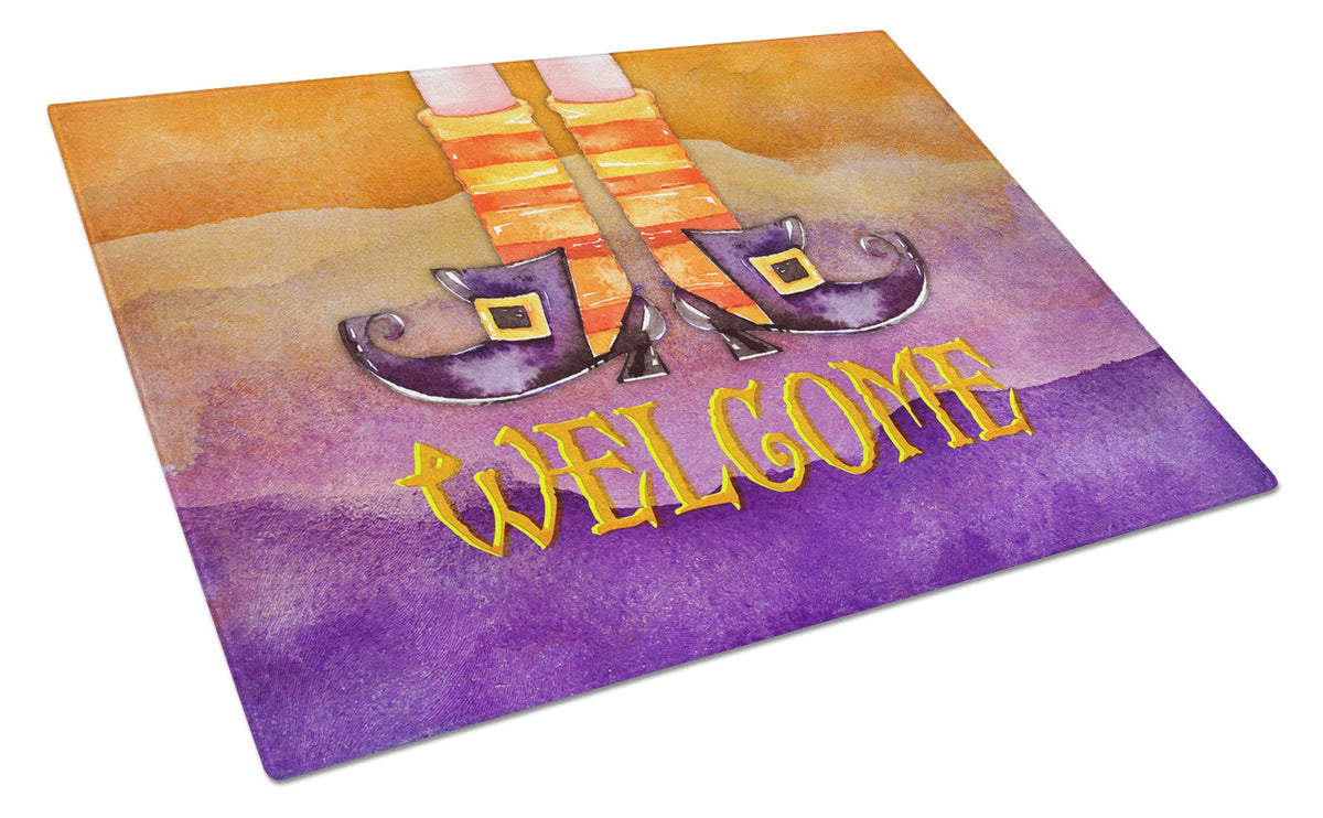 Halloween Welcome Witches Feet Glass Cutting Board Large BB7459LCB by Caroline&#39;s Treasures