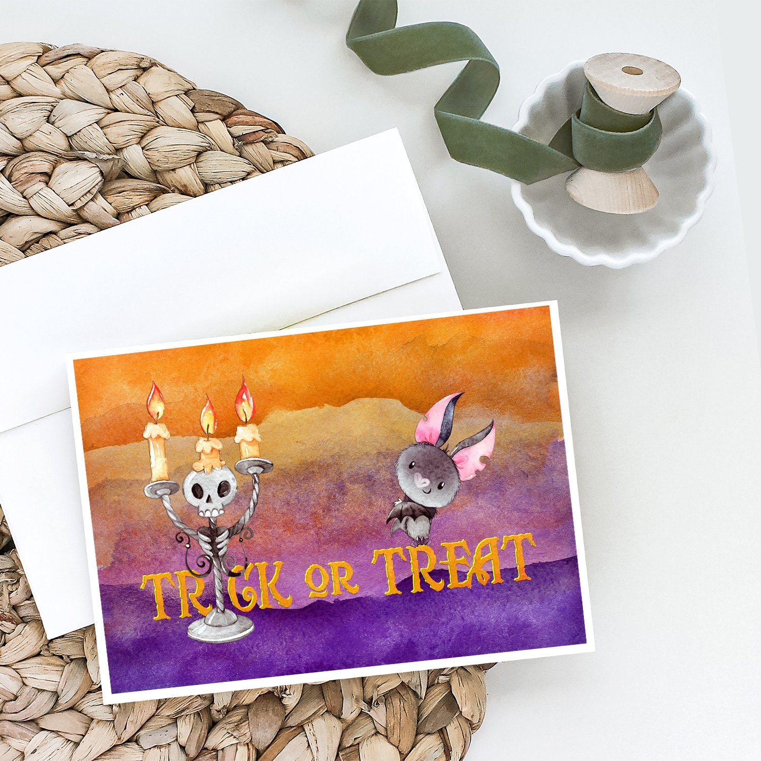Halloween Trick or Treat Greeting Cards and Envelopes Pack of 8 - the-store.com