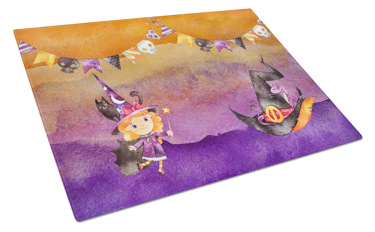 Halloween Little Witch Party Glass Cutting Board Large BB7462LCB by Caroline&#39;s Treasures
