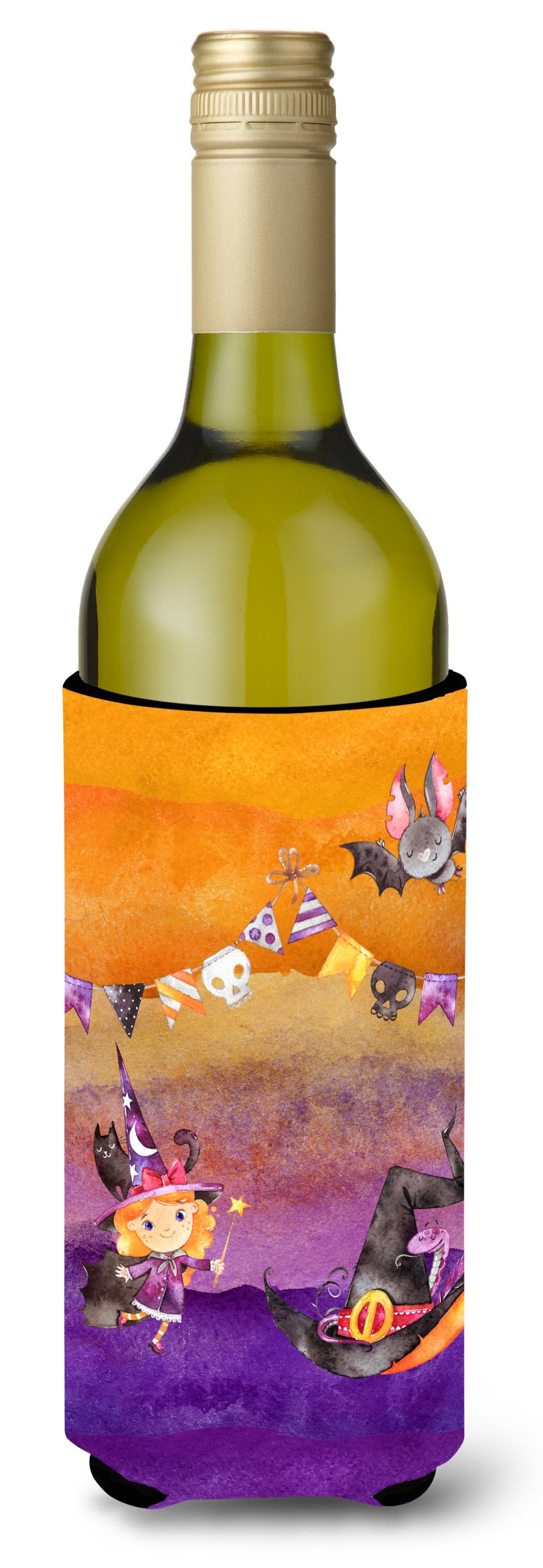 Halloween Little Witch Party Wine Bottle Beverge Insulator Hugger BB7462LITERK by Caroline&#39;s Treasures