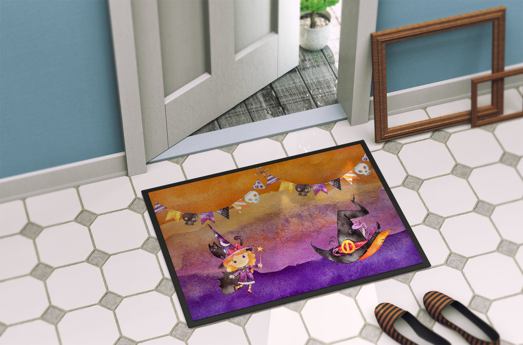 Halloween Little Witch Party Indoor or Outdoor Mat 18x27 BB7462MAT - the-store.com