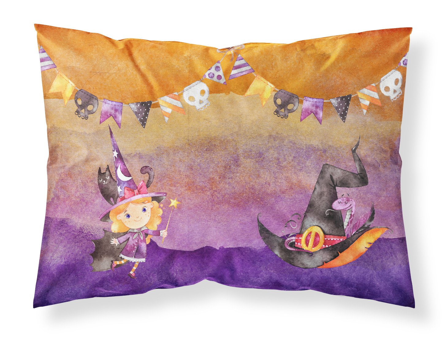 Halloween Little Witch Party Fabric Standard Pillowcase BB7462PILLOWCASE by Caroline's Treasures