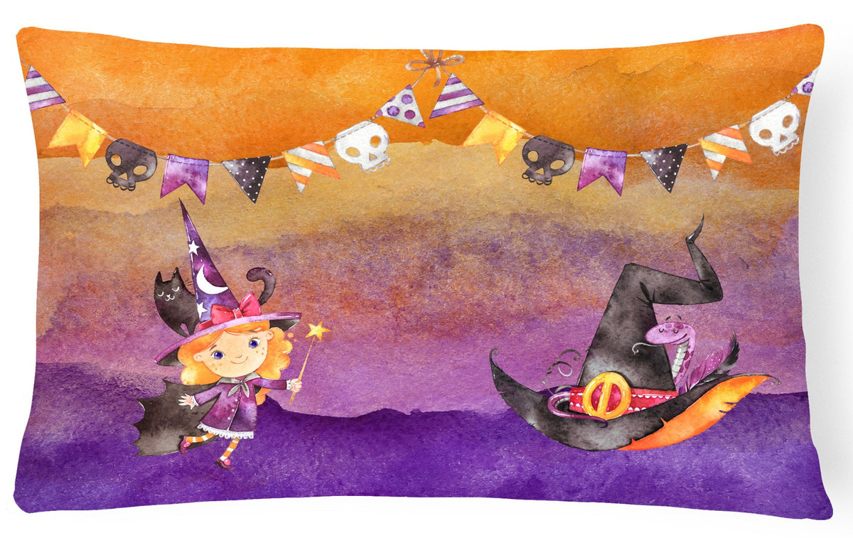 Halloween Little Witch Party Canvas Fabric Decorative Pillow BB7462PW1216 by Caroline&#39;s Treasures