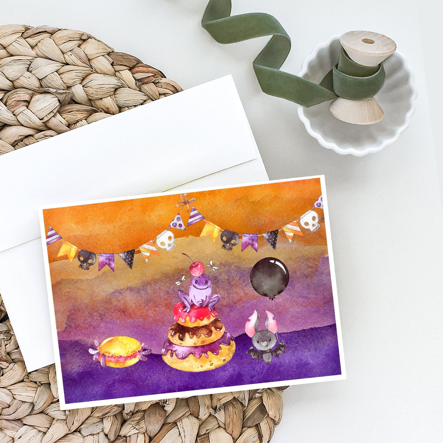 Halloween Sweets Party Greeting Cards and Envelopes Pack of 8 - the-store.com