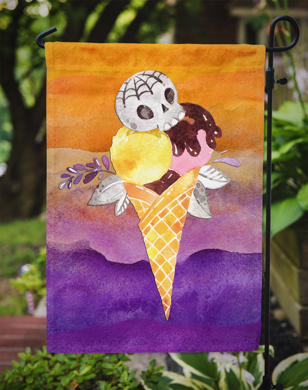 Halloween Sweets Ice Cream Skull Flag Garden Size BB7464GF