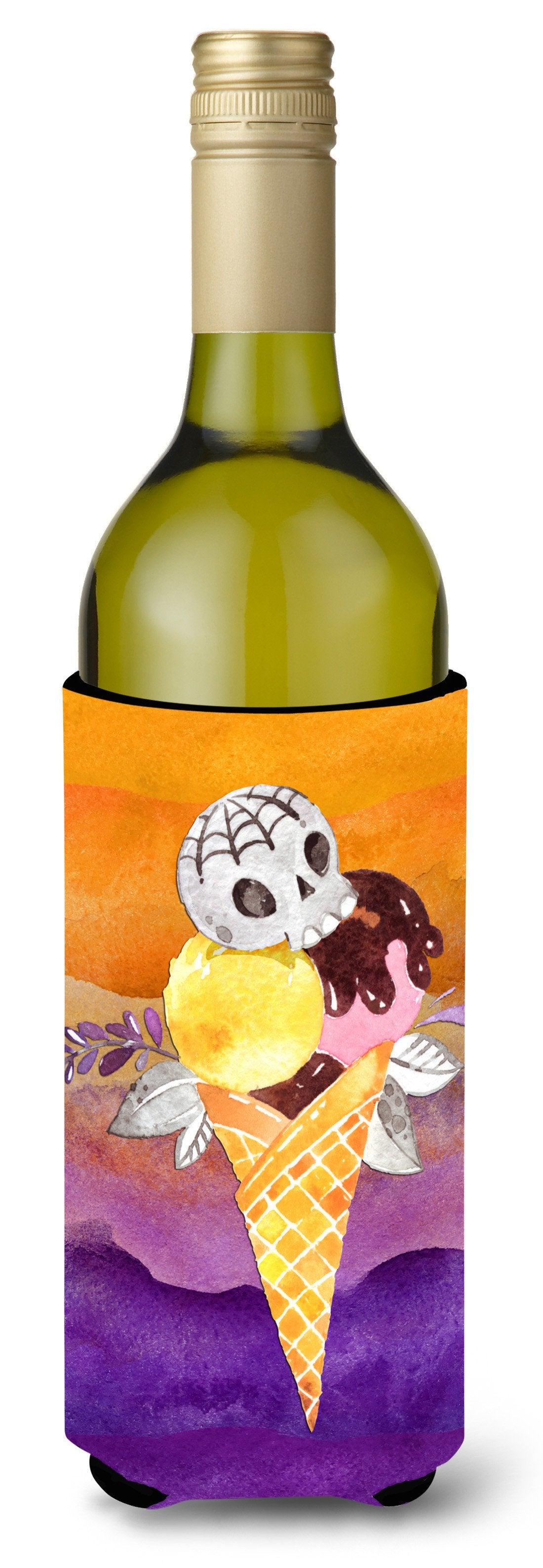 Halloween Sweets Ice Cream Skull Wine Bottle Beverge Insulator Hugger BB7464LITERK by Caroline&#39;s Treasures