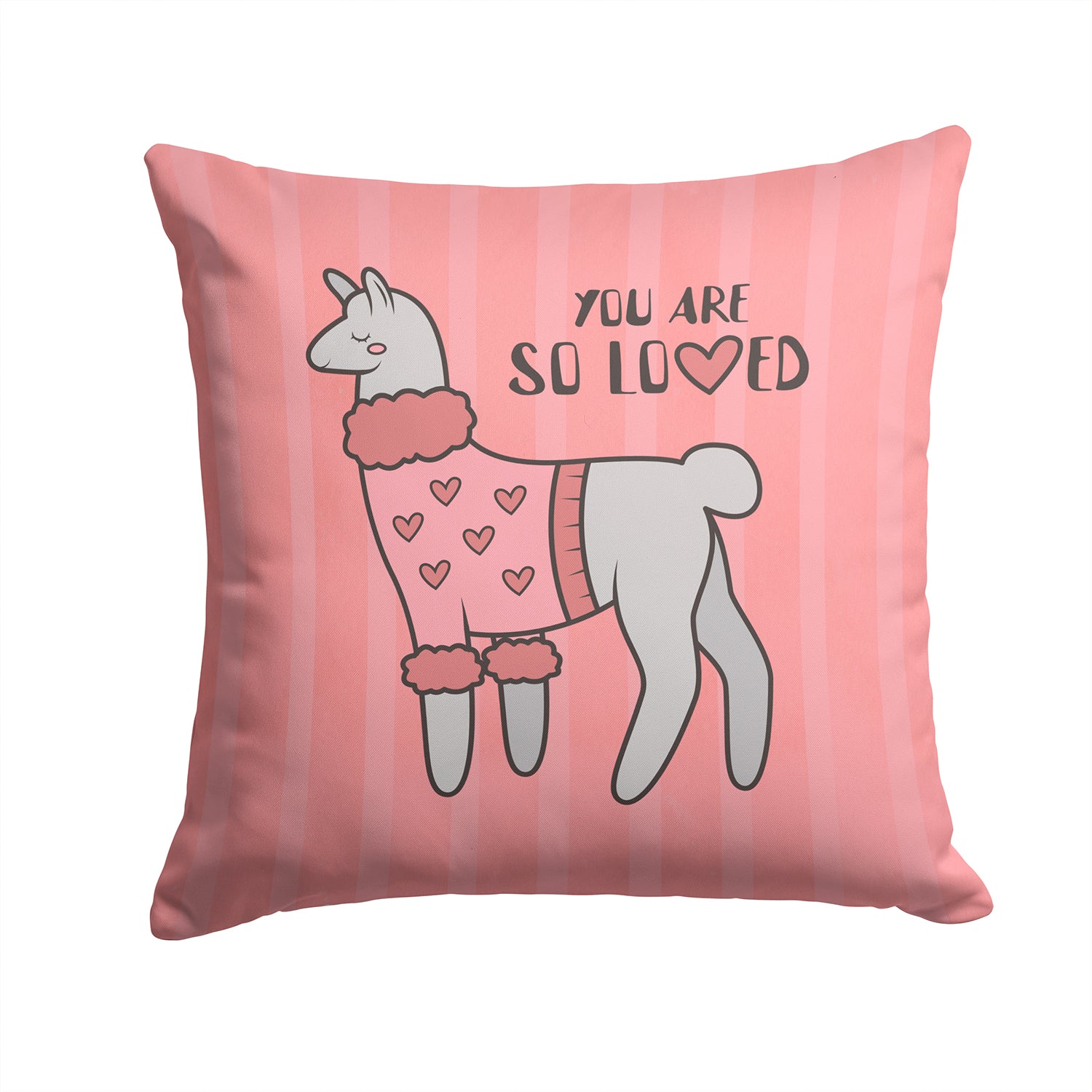 Nursery You are so Loved Llama Fabric Decorative Pillow BB7469PW1414 - the-store.com