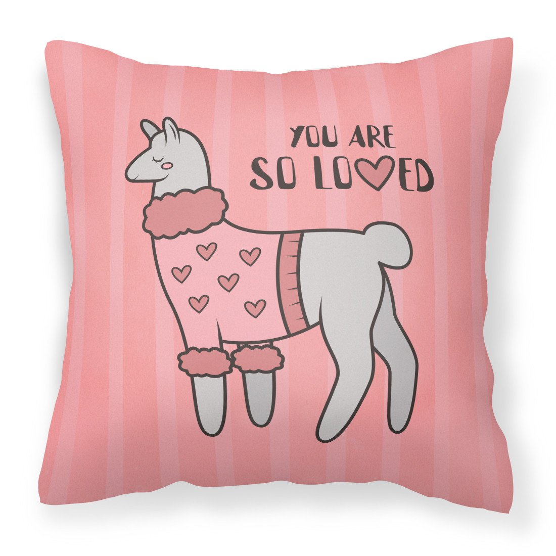 Nursery You are so Loved Llama Fabric Decorative Pillow BB7469PW1818 by Caroline&#39;s Treasures