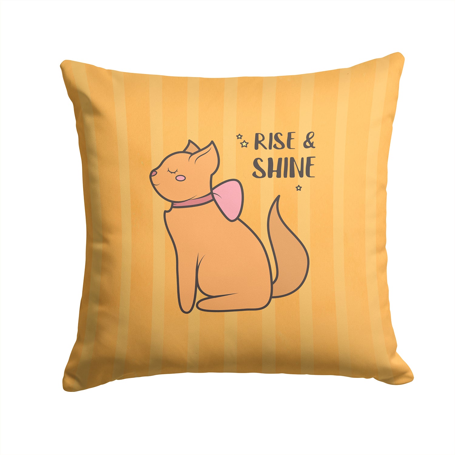 Nursery Rise and Shine Cat Fabric Decorative Pillow BB7473PW1414 - the-store.com