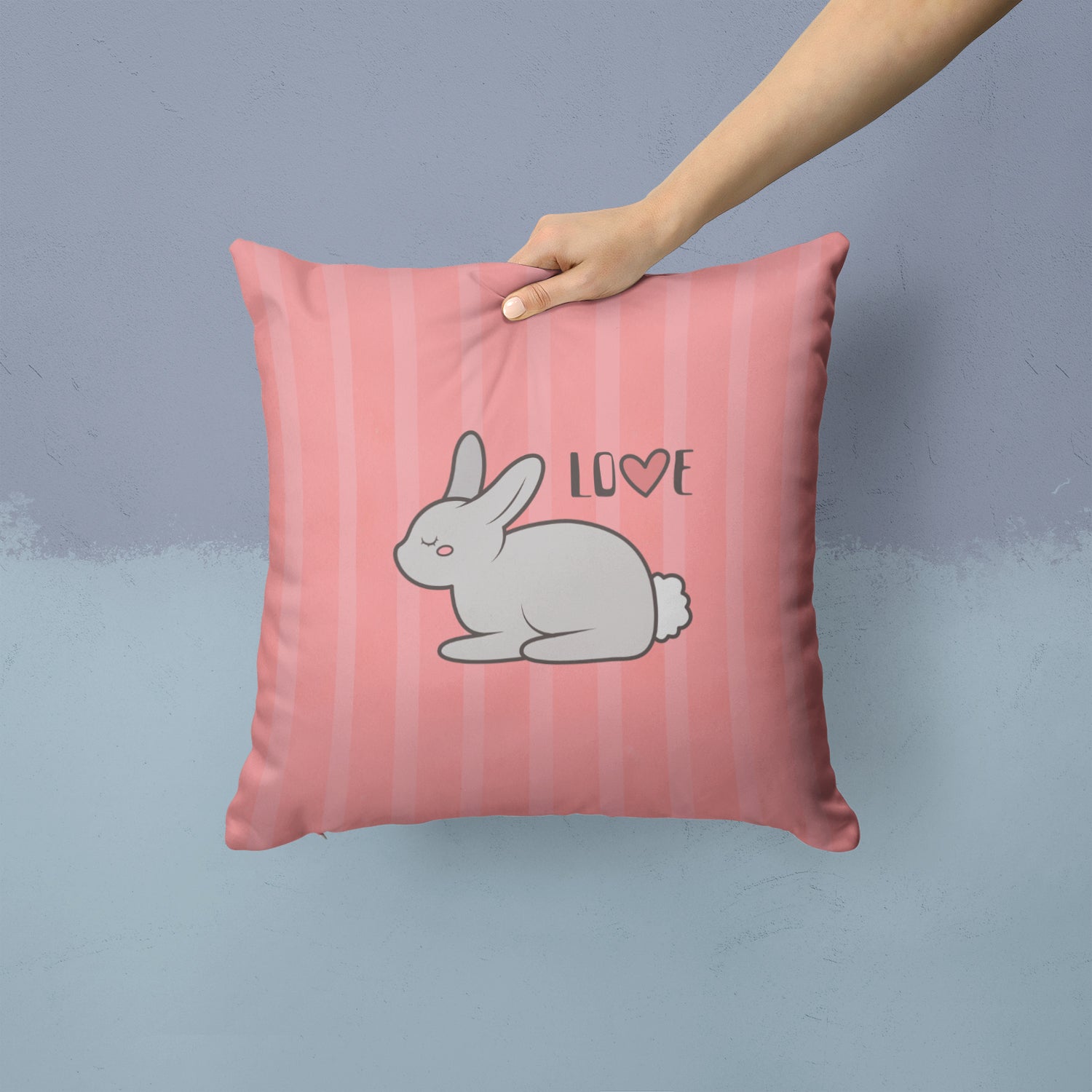 Nursery Love Bunny Rabbit Fabric Decorative Pillow BB7476PW1414 - the-store.com