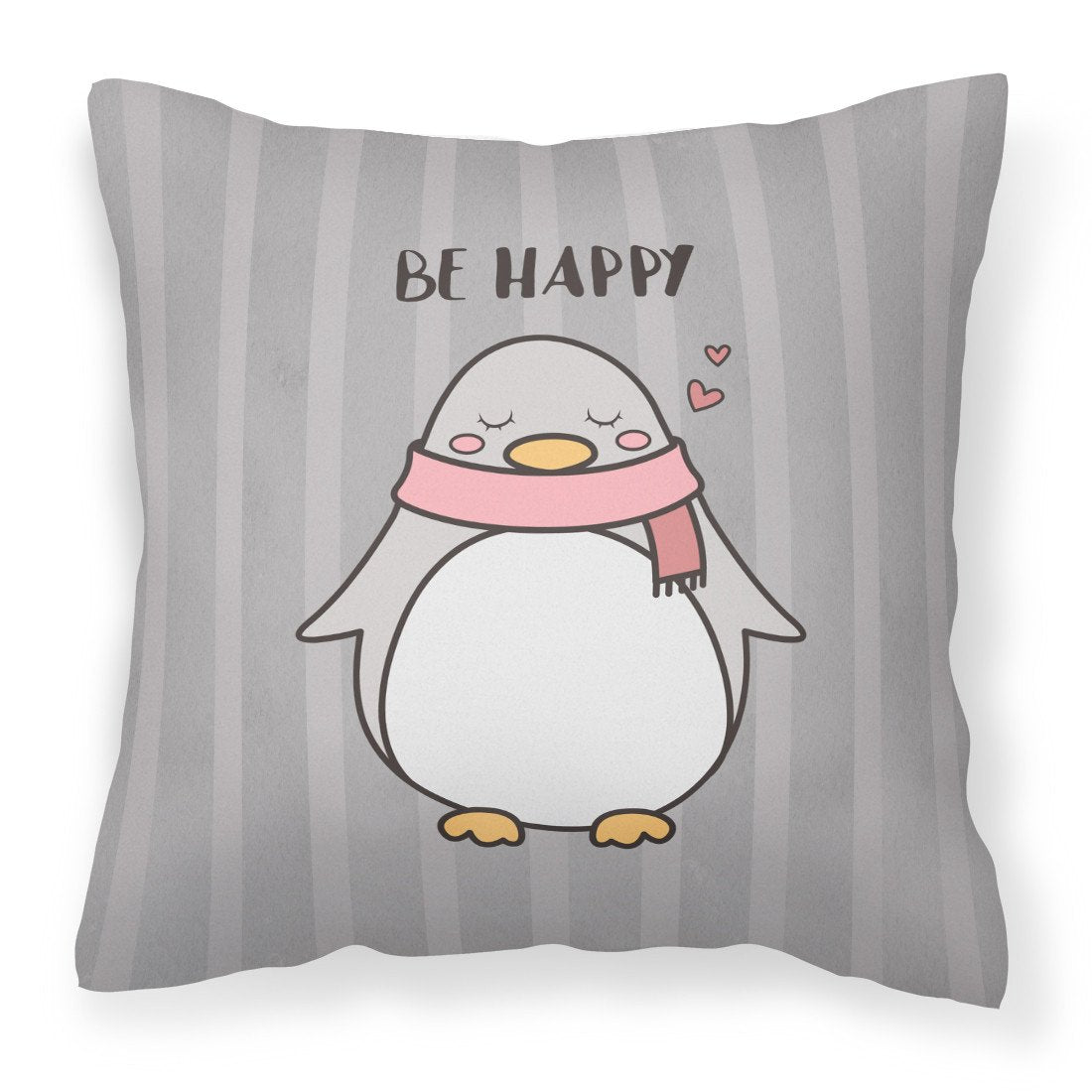 Nursery Be Happy Penquin Fabric Decorative Pillow BB7478PW1818 by Caroline&#39;s Treasures