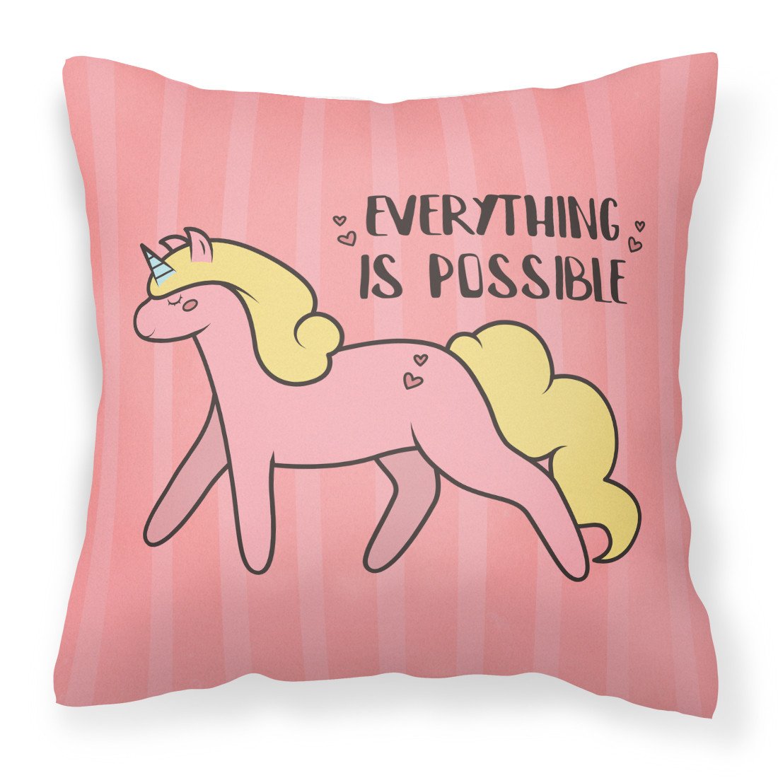 Nursery Everything is Possible Unicorn Fabric Decorative Pillow BB7479PW1818 by Caroline's Treasures