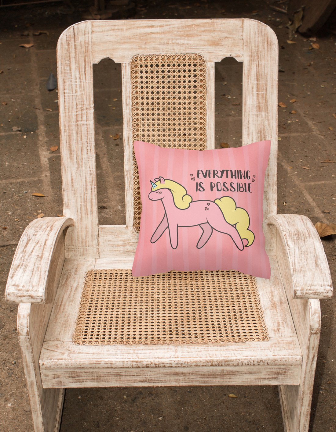 Nursery Everything is Possible Unicorn Fabric Decorative Pillow BB7479PW1818 by Caroline's Treasures