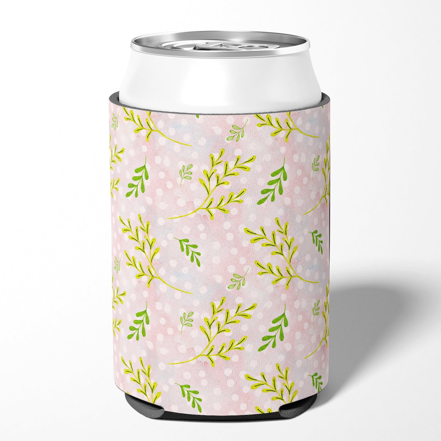 Watercolor Leaves Pink Can or Bottle Hugger BB7480CC