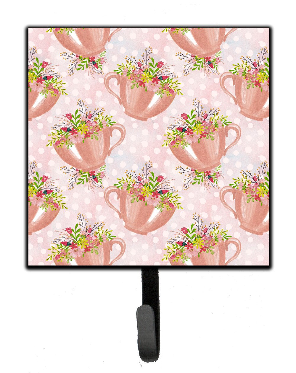 Tea Cup and Flowers Pink Leash or Key Holder BB7481SH4 by Caroline&#39;s Treasures