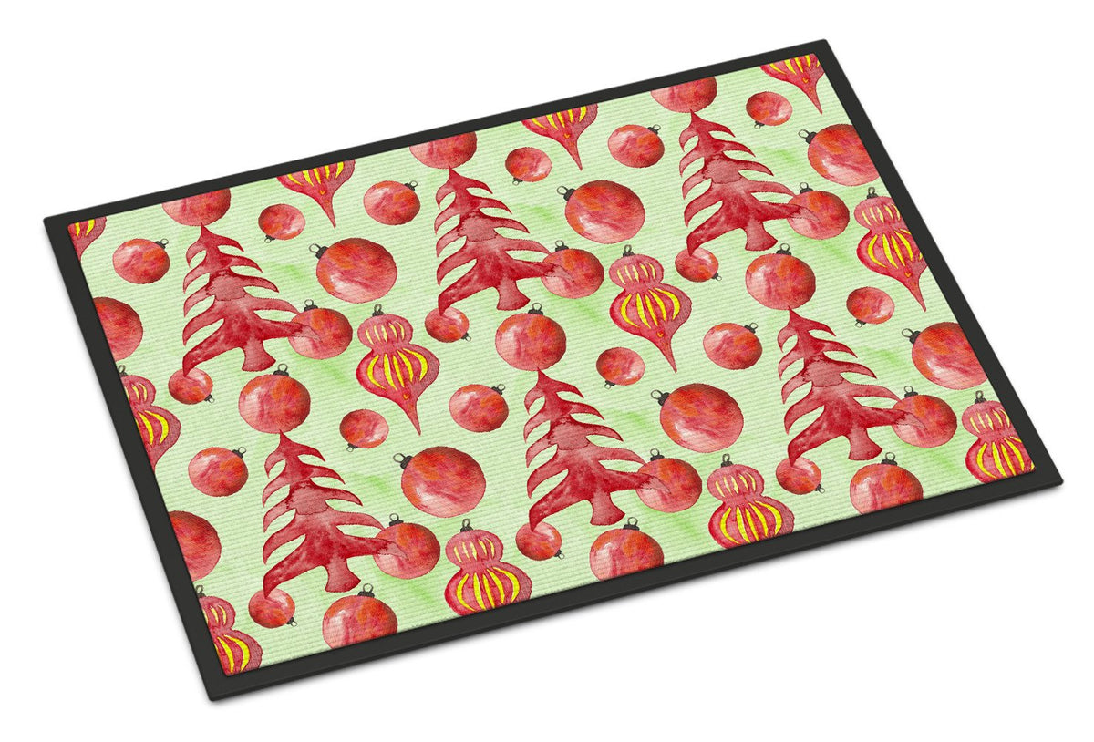 Red Christmas Tree and Ornaments Indoor or Outdoor Mat 24x36 BB7483JMAT by Caroline&#39;s Treasures