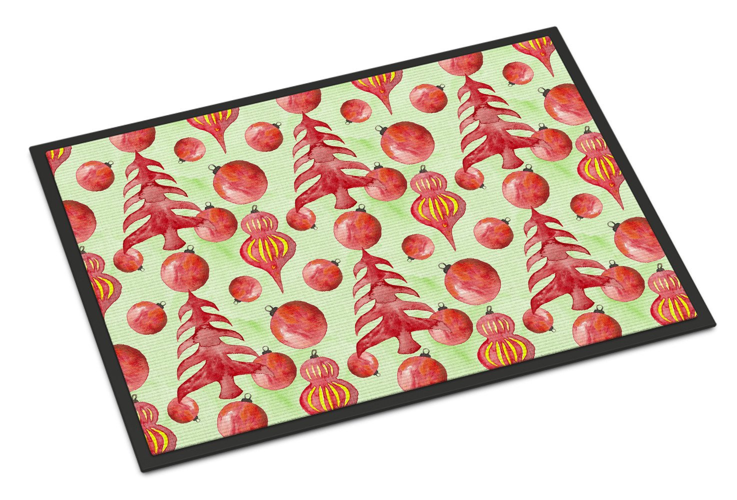 Red Christmas Tree and Ornaments Indoor or Outdoor Mat 24x36 BB7483JMAT by Caroline's Treasures