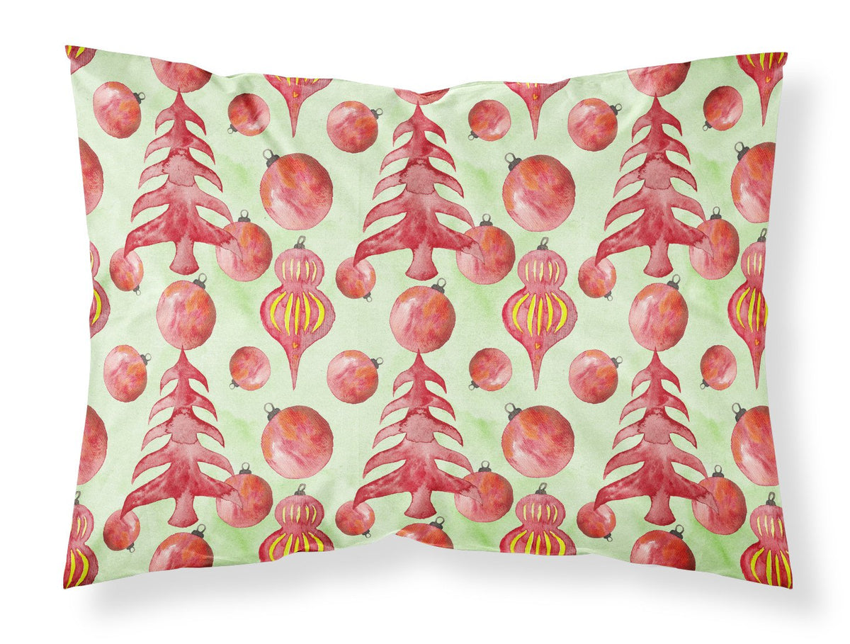 Red Christmas Tree and Ornaments Fabric Standard Pillowcase BB7483PILLOWCASE by Caroline&#39;s Treasures