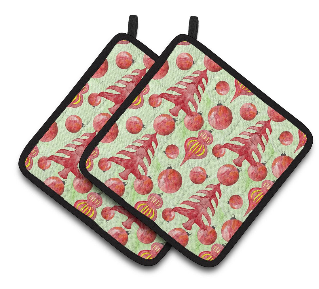 Red Christmas Tree and Ornaments Pair of Pot Holders BB7483PTHD by Caroline's Treasures