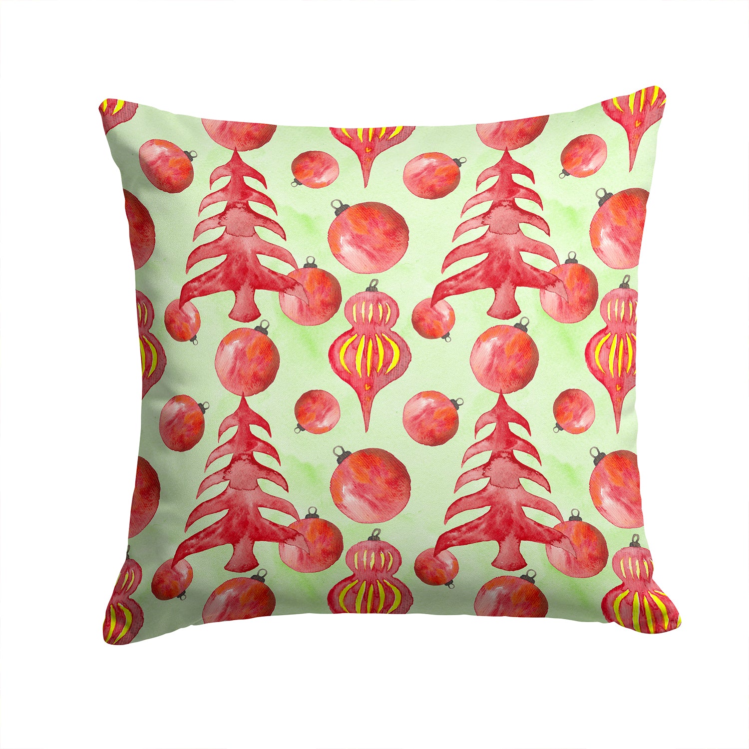Red Christmas Tree and Ornaments Fabric Decorative Pillow BB7483PW1414 - the-store.com