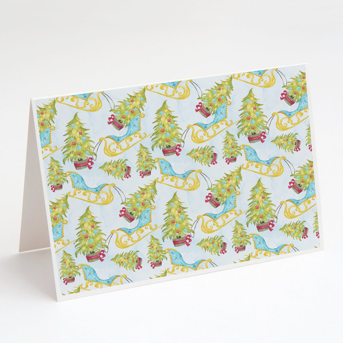 Buy this Christmas Tree and Sleigh Greeting Cards and Envelopes Pack of 8