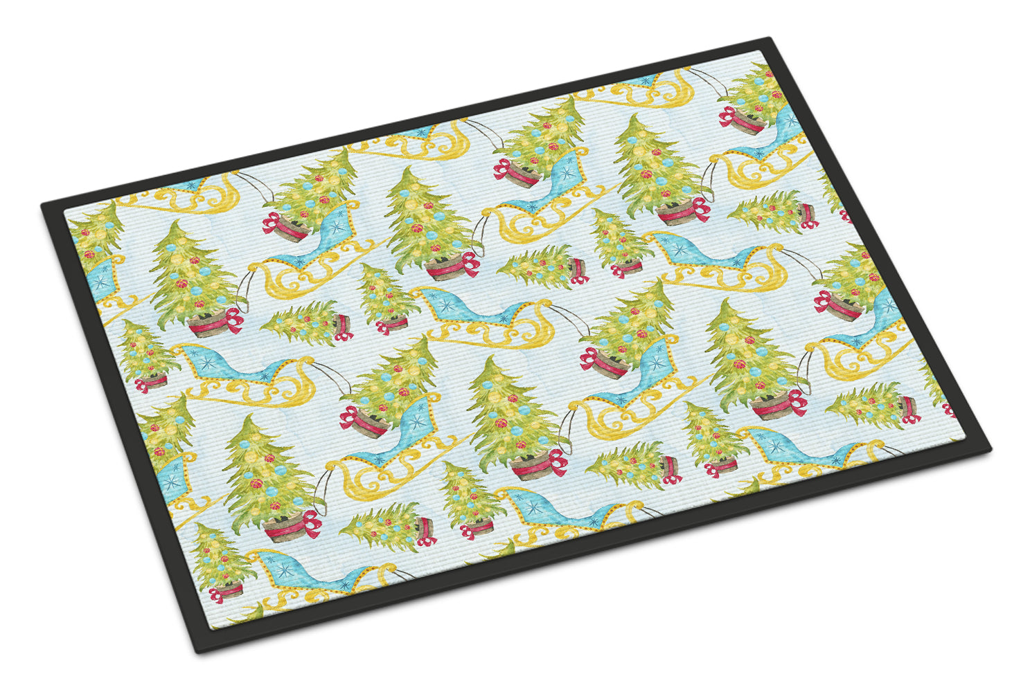 Christmas Tree and Sleigh Indoor or Outdoor Mat 18x27 BB7486MAT - the-store.com