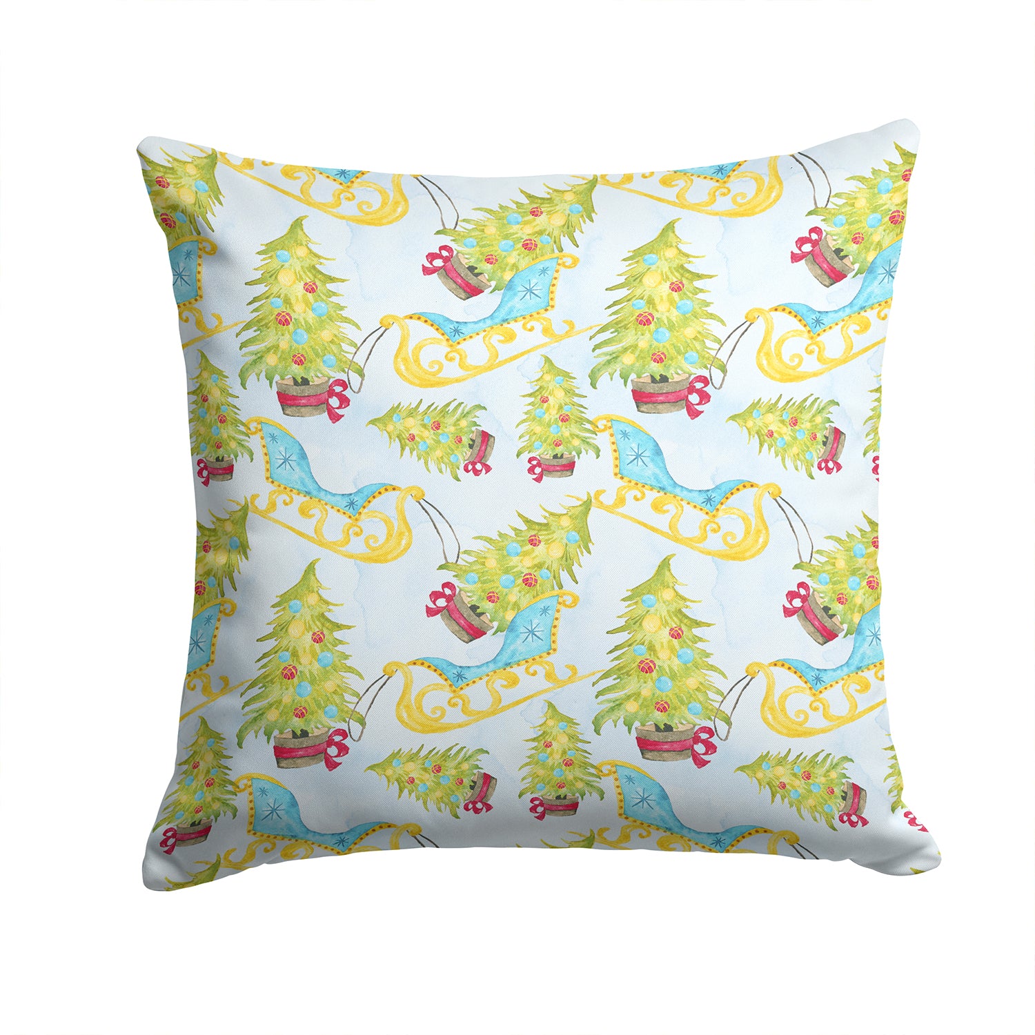 Christmas Tree and Sleigh Fabric Decorative Pillow BB7486PW1414 - the-store.com