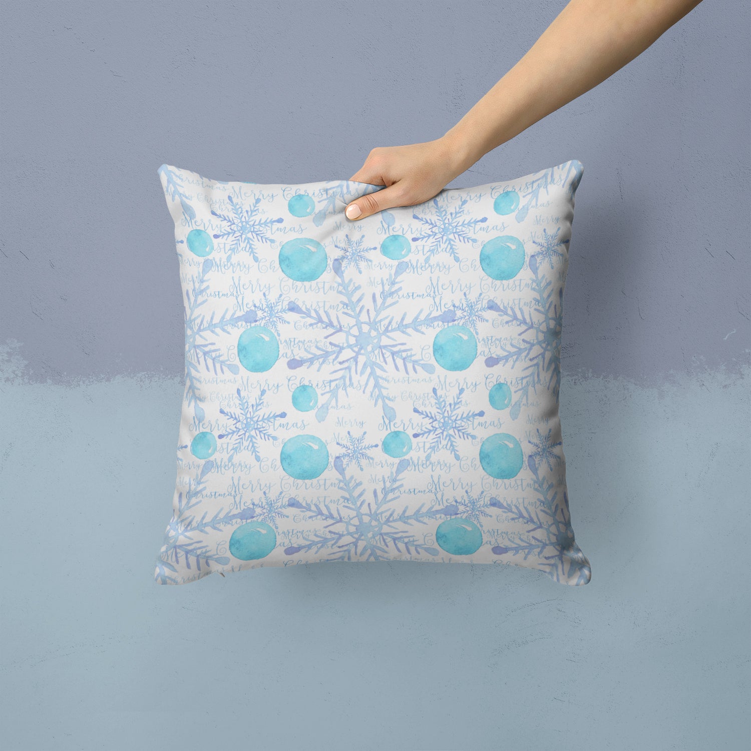 Winter Snowflakes on White Fabric Decorative Pillow BB7487PW1414 - the-store.com