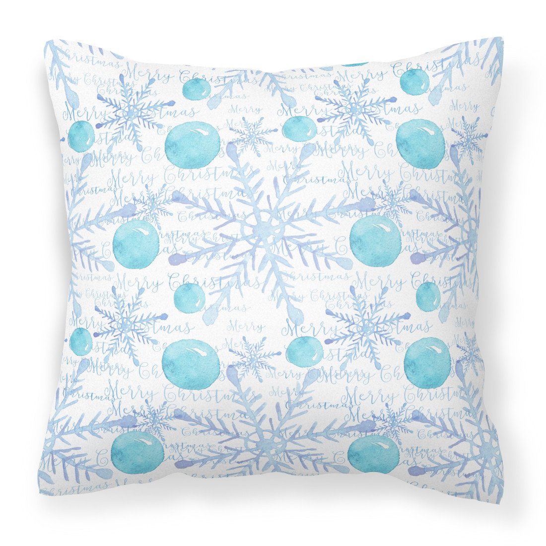 Winter Snowflakes on White Fabric Decorative Pillow BB7487PW1818 by Caroline's Treasures