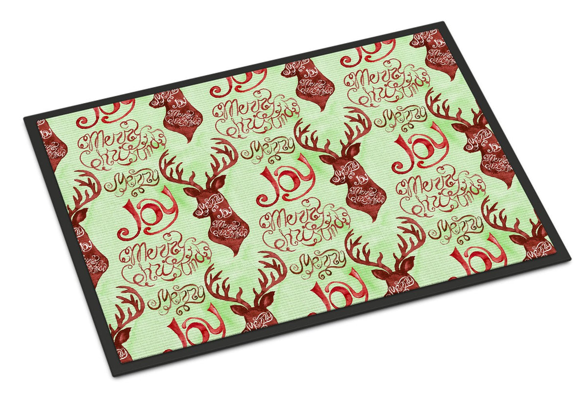 Merry Christmas Joy Reindeer Indoor or Outdoor Mat 24x36 BB7488JMAT by Caroline&#39;s Treasures