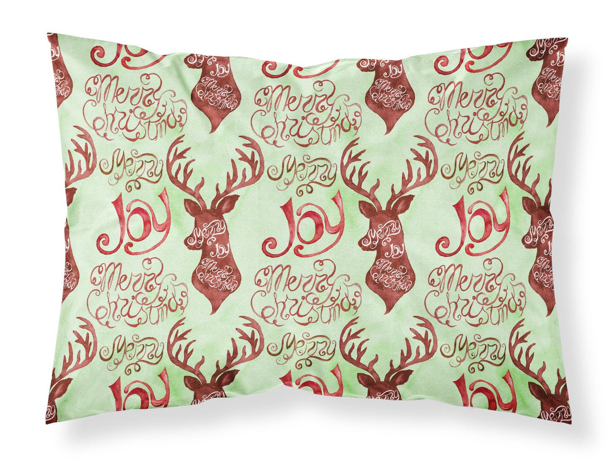 Merry Christmas Joy Reindeer Fabric Standard Pillowcase BB7488PILLOWCASE by Caroline&#39;s Treasures